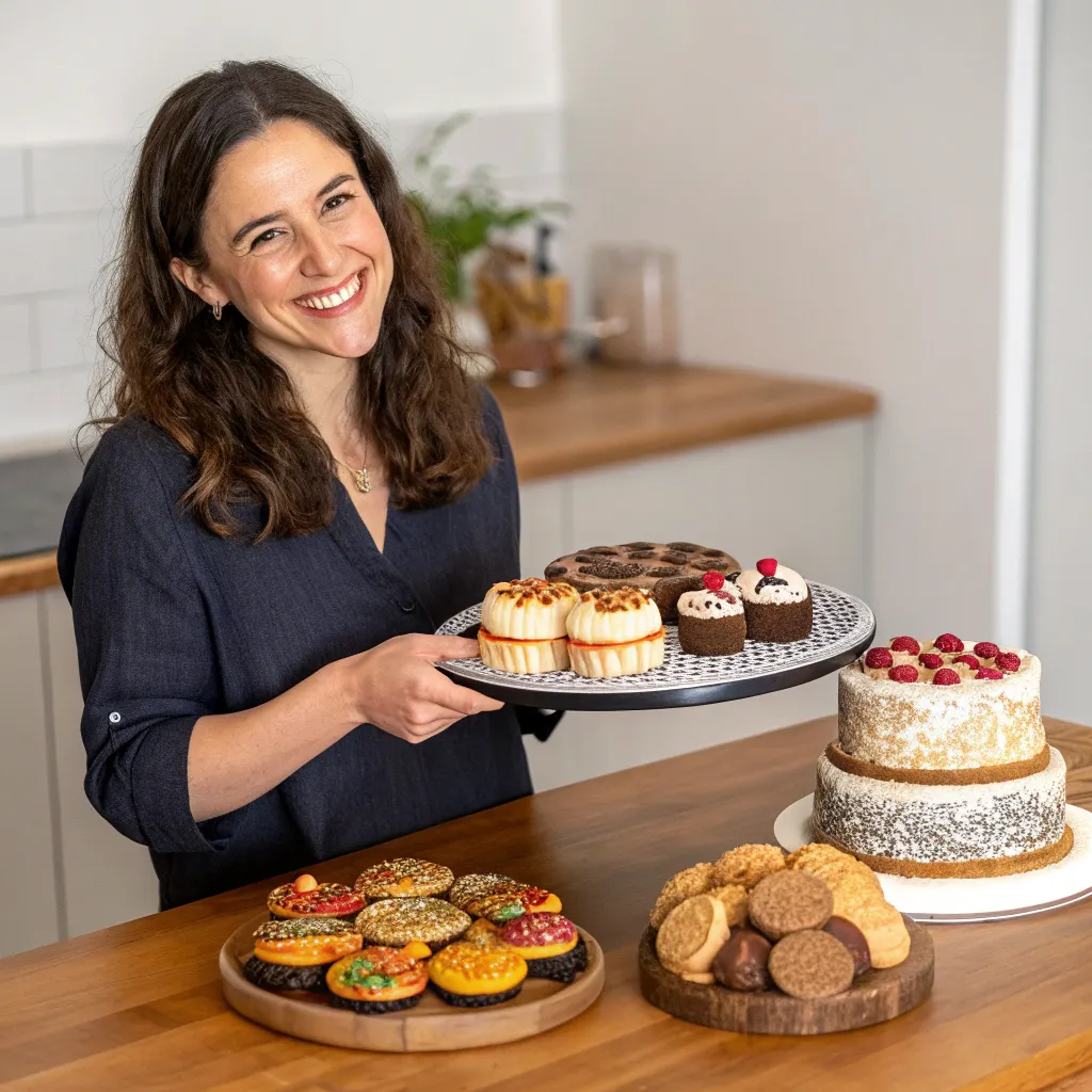 Olivia Martin with a selection of her signature baked goods