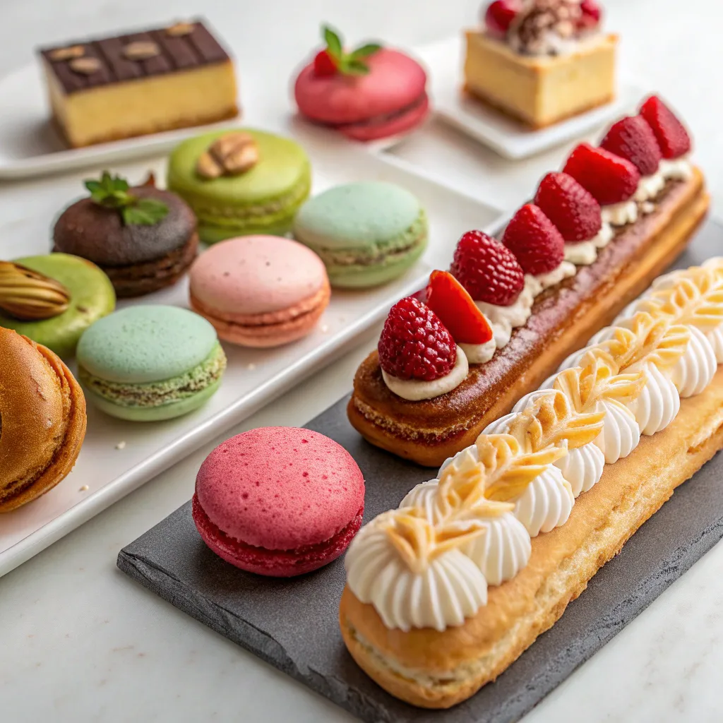 Assorted pastry creations on display